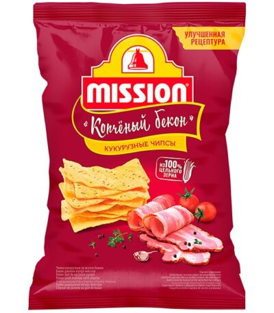 Чипсы кукурузные Mission со вкусом бекона «Копченый бекон» 150 г