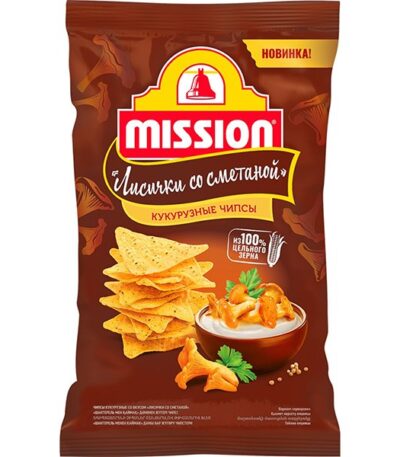 Чипсы кукурузные Mission со вкусом «Лисички со сметаной» 150 г