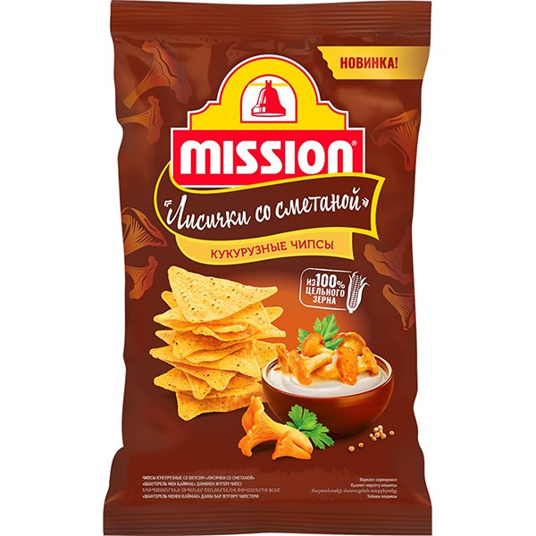 Чипсы кукурузные Mission со вкусом «Лисички со сметаной» 150 г