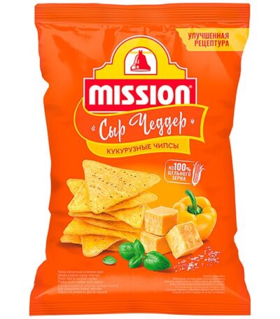 Чипсы кукурузные Mission со вкусом сыра «Чеддер» 150 г