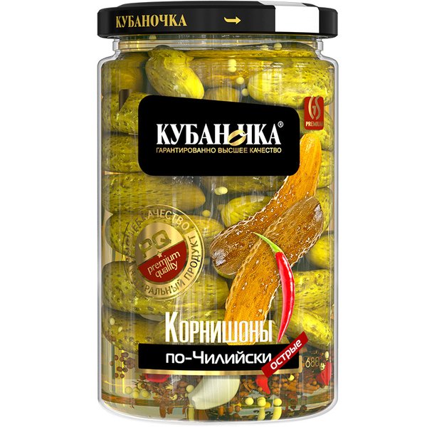Корнишоны маринованные по-чилийски «Кубаночка» 680 г