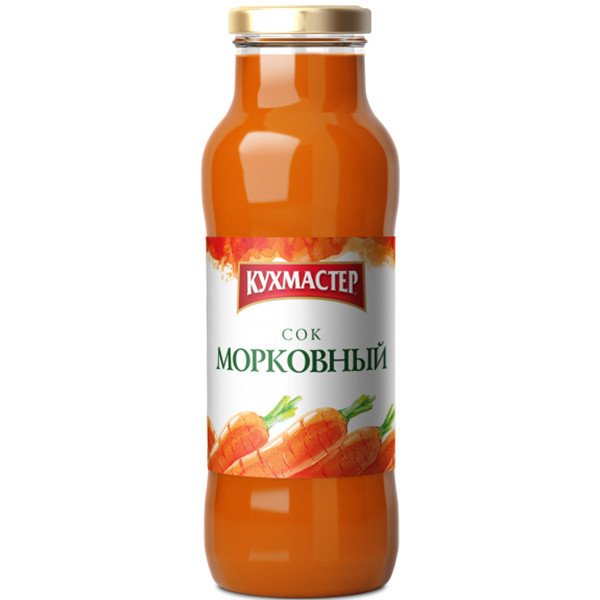 Кухмастер Сок морковный прямого отжима с мякотью 0,68 л
