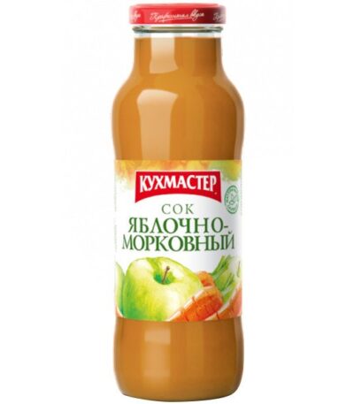 Кухмастер Сок яблочно-морковный с мякотью 0,68 л