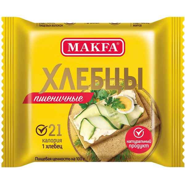Makfa Хлебцы хрустящие пшеничные запечённые 60 г