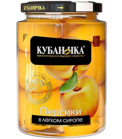 Персики в лёгком сиропе «Кубаночка» 750 г