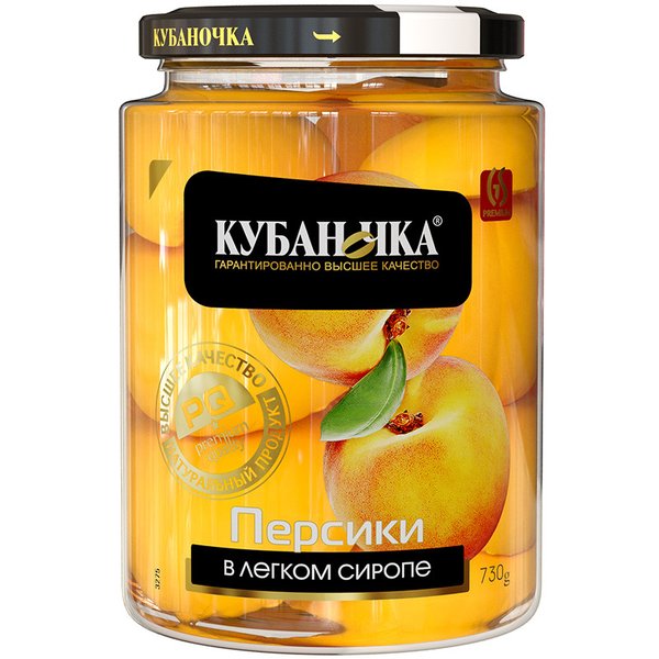 Персики в лёгком сиропе «Кубаночка» 750 г