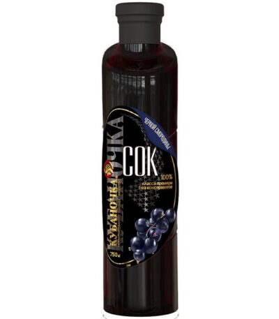 Сок чёрной смородины с добавлением сахара «Кубаночка» 0,75 л
