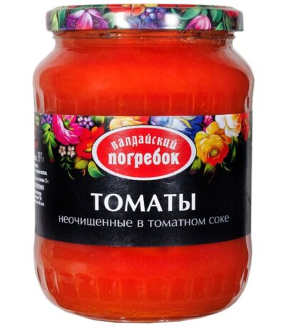 Валдайский погребок томаты неочищенные в томатном соке 720 мл